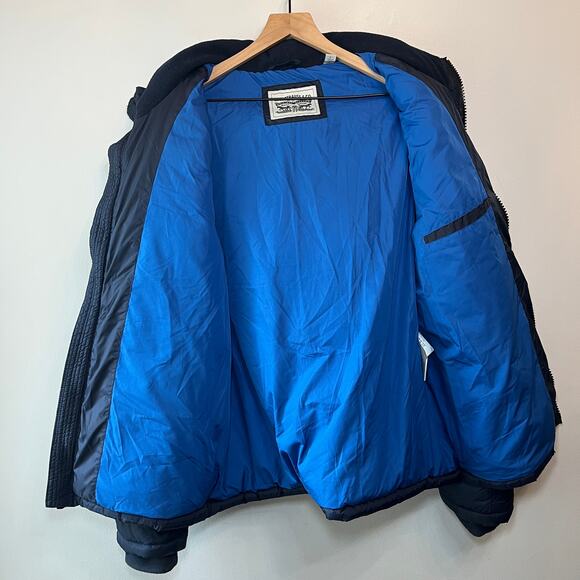 Levi's Men's Full Zip Winter Hooded Puffer Jacket Coat Navy Blue Size Large - Picture 5 of 10